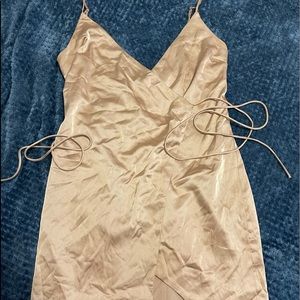 TOBI champagne wrap mini dress medium